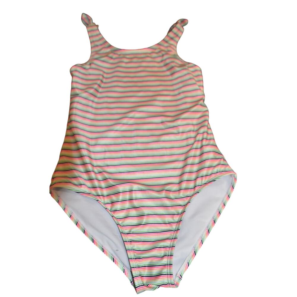 Gap Kids, One Piece Swim Suit, Swimwear, Girls Size 12, Neon Stripe Print